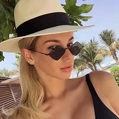 ENTHYI Diamond Shape Punk Sunglasses for Men & Women | 56mm (2.20") Lens Width thumbnail 2