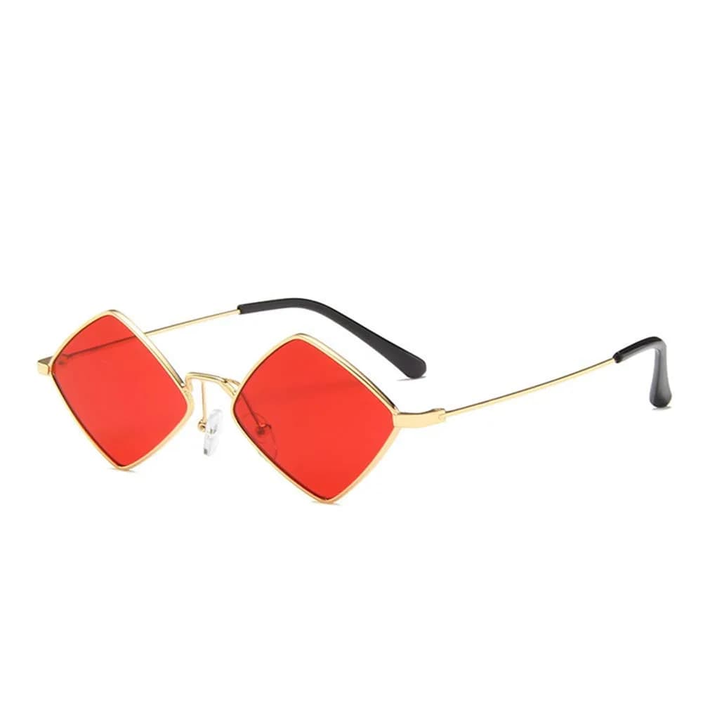 ENTHYI Diamond Shape Punk Sunglasses for Men & Women | 56mm (2.20") Lens Width — Red - main product image