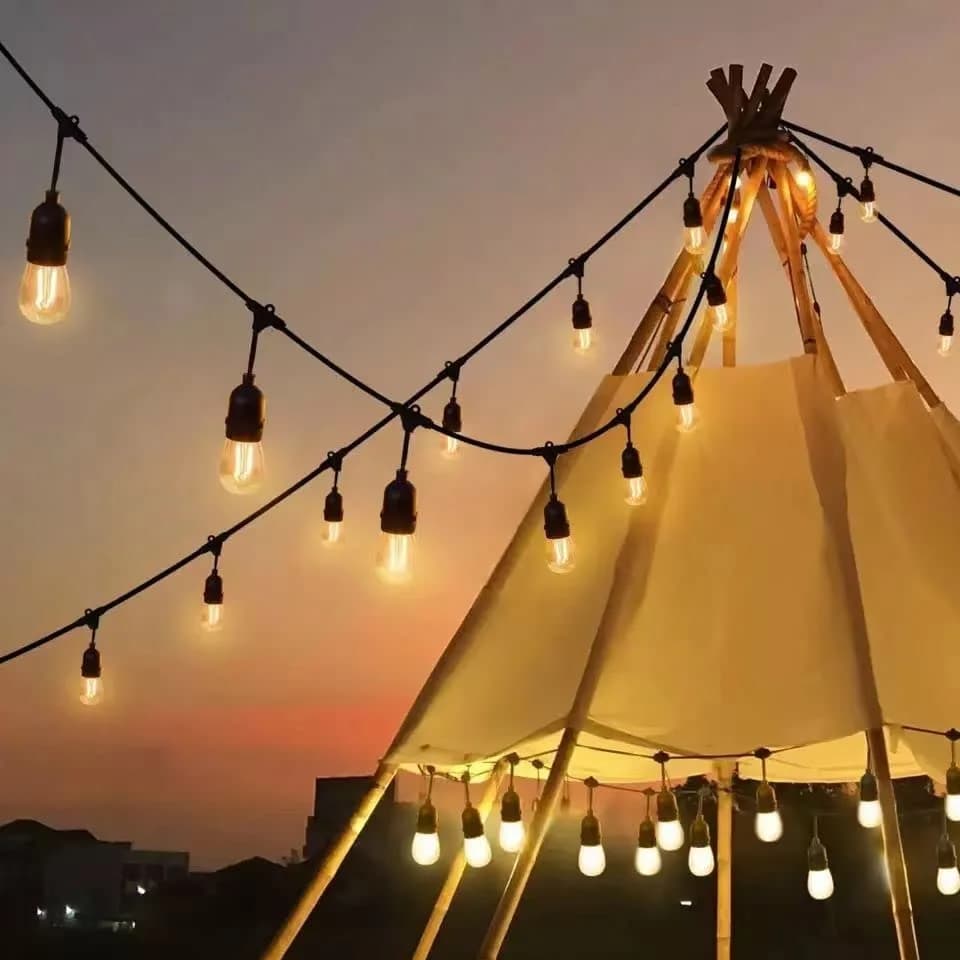Meidaoduo Outdoor String Lights LED 100FT with 32 Dimmable Shatterproof Bulbs | Heavy-Duty Waterproof Patio Lights thumbnail 5