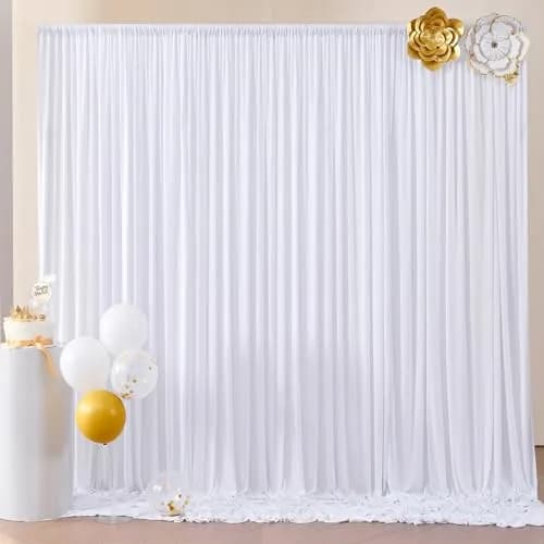 NSSONBEN Backdrop Curtains 10ftx7ft | Wrinkle-Free Polyester for Photography & Parties thumbnail 1