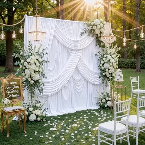 NSSONBEN Backdrop Curtains 10ftx7ft | Wrinkle-Free Polyester for Photography & Parties thumbnail 5