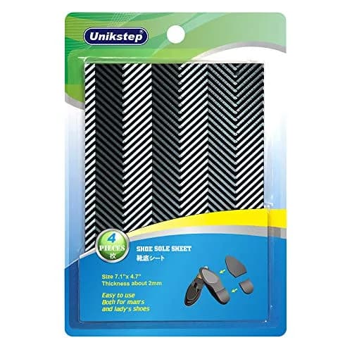 UNIKSTEP Shoe Sole Repair Rubber Sheets 7.1x4.7 Inches | Anti Slip & Noise Reduction, 2 Pairs thumbnail 1