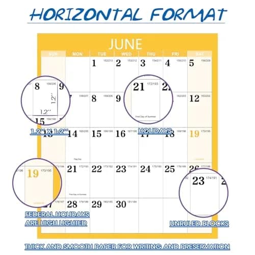 Artfan 2027 Yearly Wall Calendar | Large Colorful 34.8" x 22.8" | Full Year with Holidays thumbnail 3