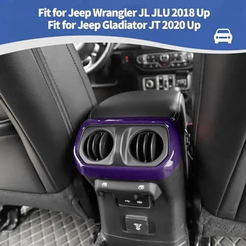RT-TCZ Purple Rear Air AC Vent Cover Trim for Jeep Wrangler JLU Gladiator JT 4-Door thumbnail 4
