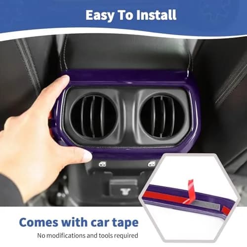 RT-TCZ Purple Rear Air AC Vent Cover Trim for Jeep Wrangler JLU Gladiator JT 4-Door thumbnail 5