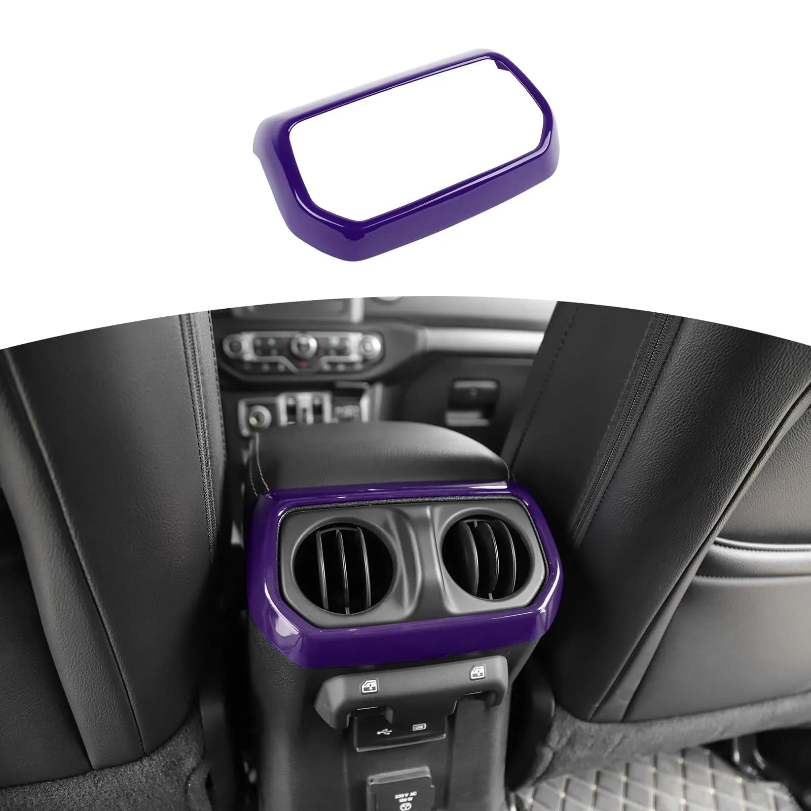 RT-TCZ Purple Rear Air AC Vent Cover Trim for Jeep Wrangler JLU Gladiator JT 4-Door - main product image