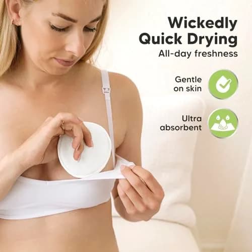 KeaBabies Reusable Nursing Pads for Breastfeeding (Soft White, 14-Pack, 14cm) thumbnail 5