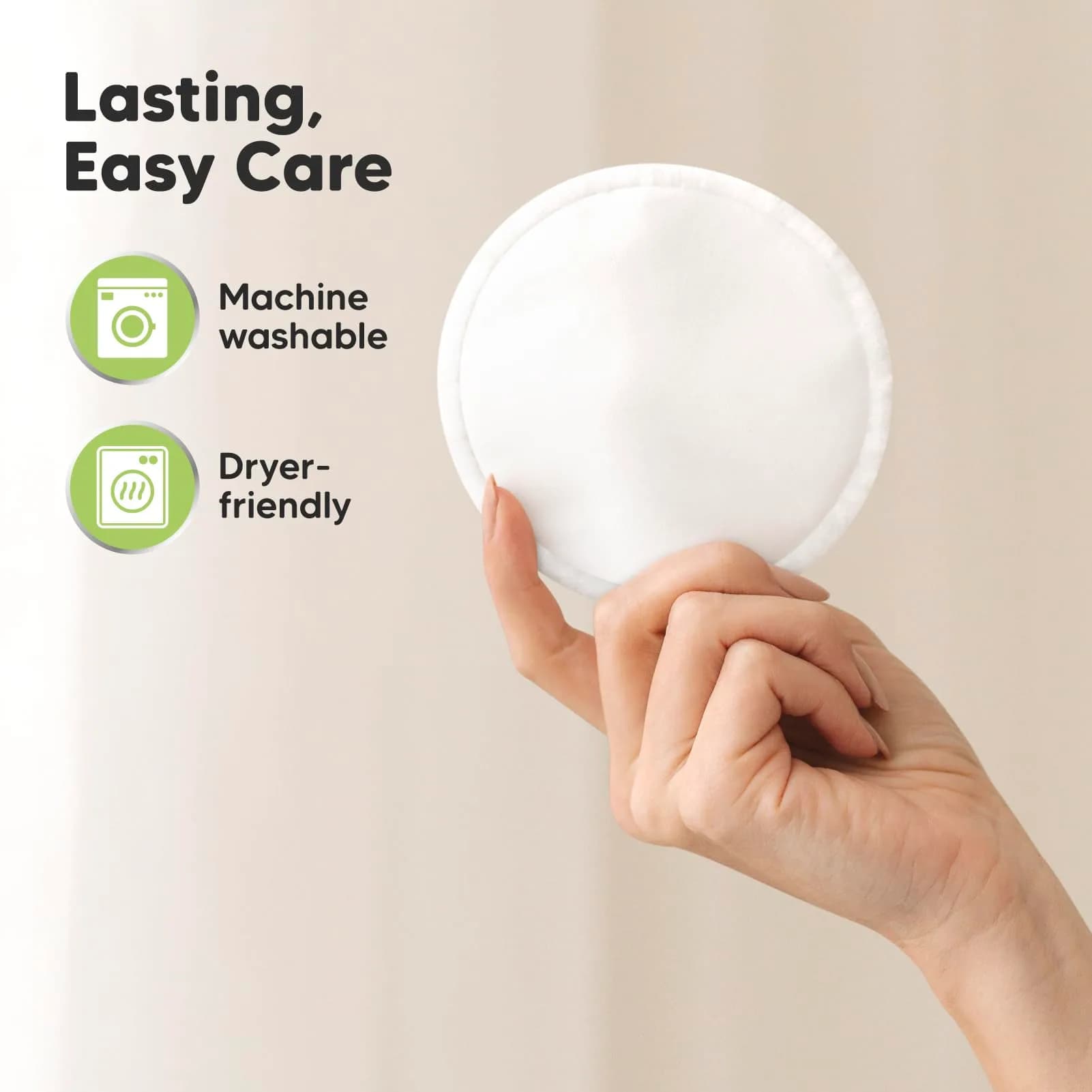 KeaBabies Reusable Nursing Pads (14-Pack, X-Large 5.5") | Ultra-Soft Bamboo Viscose Breast Pads in White for Leaking Milk - view 6