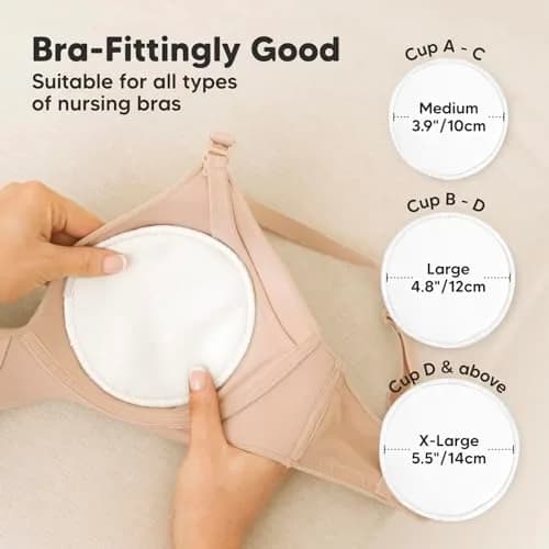 KeaBabies Reusable Nursing Pads for Breastfeeding (Soft White, 14-Pack, 14cm) thumbnail 3