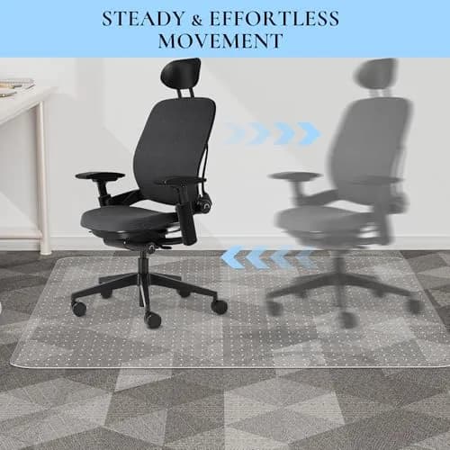 HOMEK 48" x 36" Clear Office Chair Mat for Low Pile Carpet | Heavy Duty PVC Floor Protector thumbnail 6