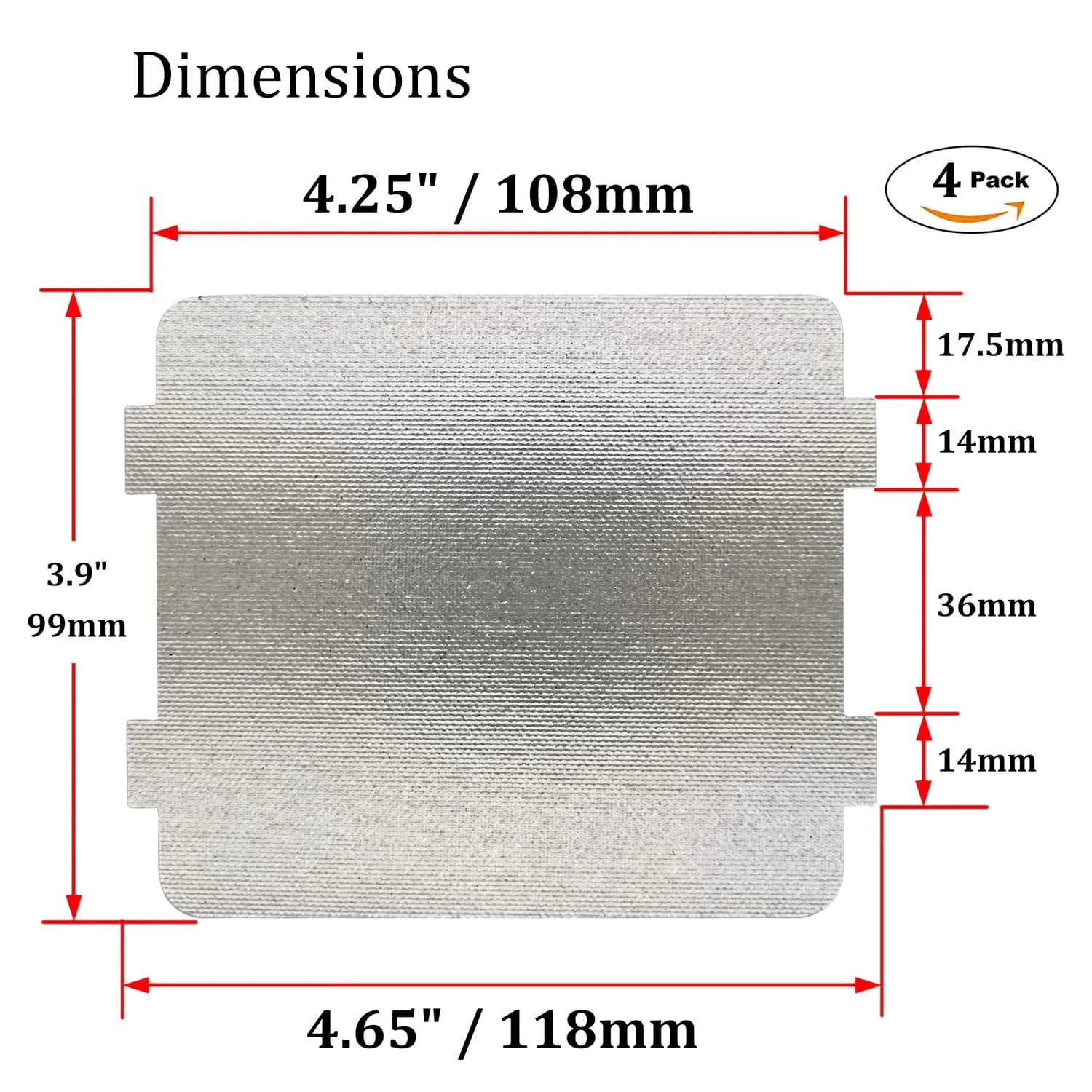 IMSurQltyPrise Microwave Waveguide Cover Mica Sheet 4-Pack | Compatible with 5304464061, 99mm x 108mm (3.9" x 4.25") - view 2