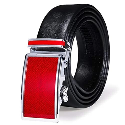 Dubulle Men's Ratchet Belts Christmas Red Leather Belt Adjustable Cut to Fit | Stylish & Durable thumbnail 1