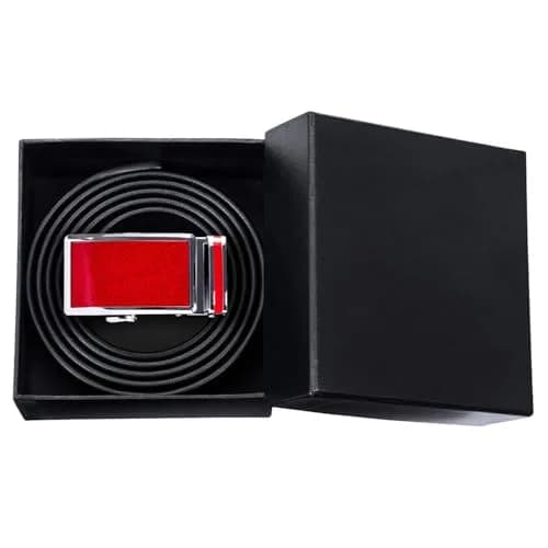 Dubulle Men's Ratchet Belts Christmas Red Leather Belt Adjustable Cut to Fit | Stylish & Durable thumbnail 7