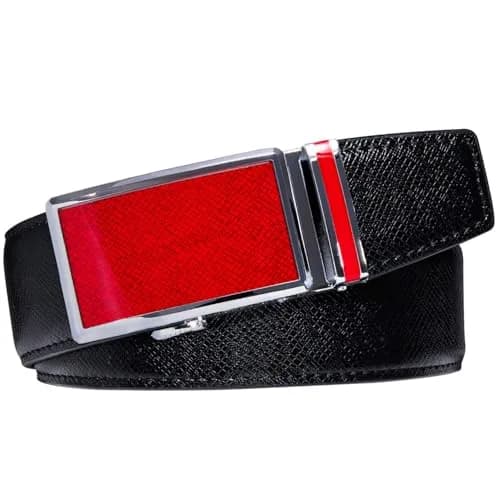 Dubulle Men's Ratchet Belts Christmas Red Leather Belt Adjustable Cut to Fit | Stylish & Durable thumbnail 2