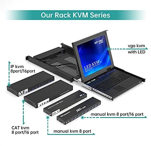 MT-VIKI 8 Port KVM Switch HDMI 4K@30Hz | Rack Mount, IR Remote, Desktop Controller, 8 Cables Included thumbnail 7