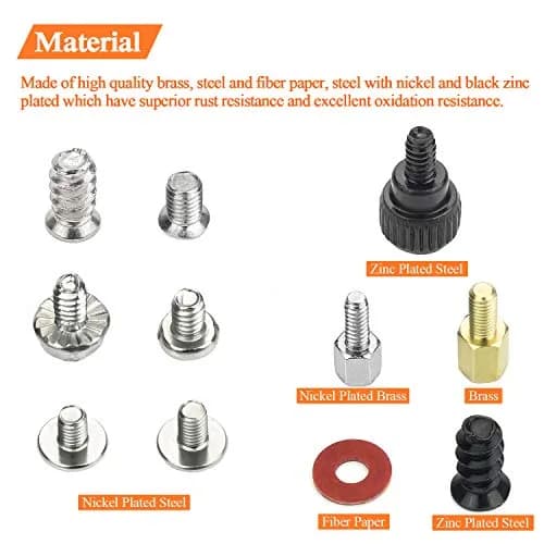 HELIFOUNER Computer Screw Assortment Kit 421 Pieces | Rust-Resistant Brass & Steel with Screwdriver thumbnail 2
