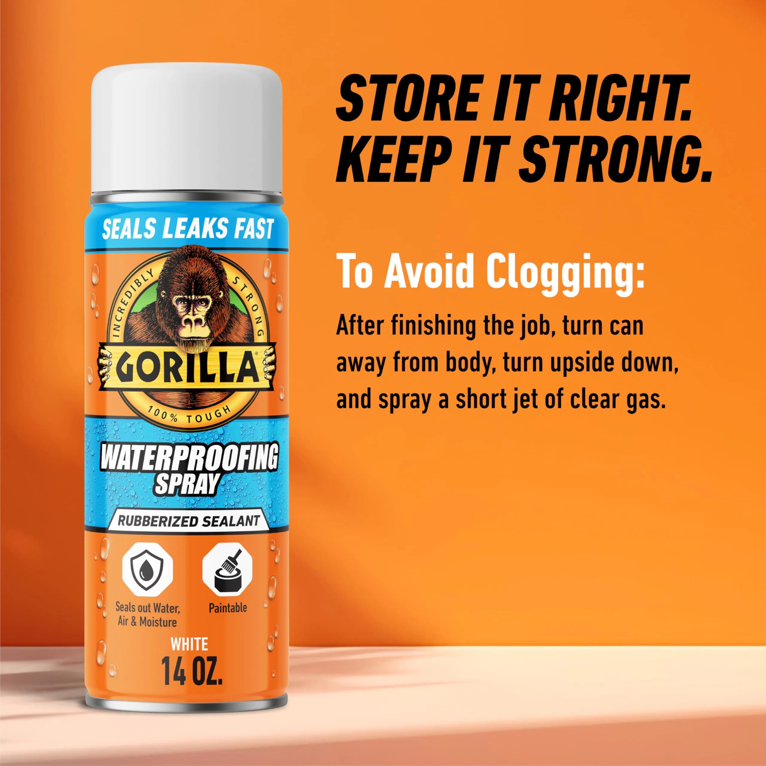 Gorilla Waterproofing Spray White 473ml (16 oz) | Seals Leaks & Cracks - view 7