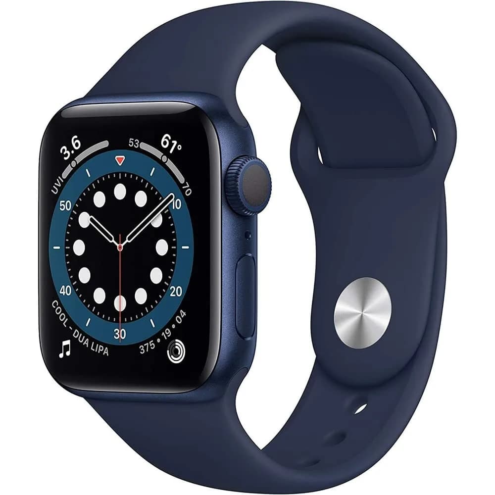 Apple Watch Series 6 GPS + Cellular 40mm Blue Aluminum Case with Deep Navy Sport Band | Health & Fitness Tracking — Blue