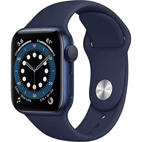 Apple Watch Series 6 GPS + Cellular 40mm Blue Aluminum Case with Deep Navy Sport Band | Health & Fitness Tracking - main product image