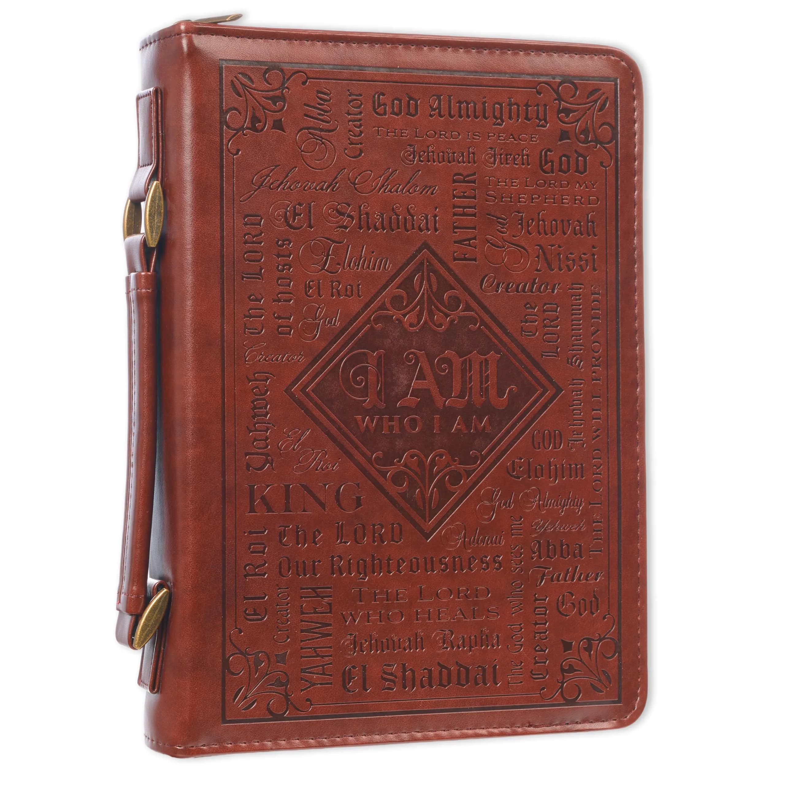 Christian Art Gifts Names of God Faux Leather Bible Cover for Men, Extra Large | Scripture Verse Exodus 34:6