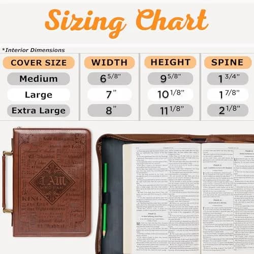 Christian Art Gifts Names of God Faux Leather Bible Cover for Men, Extra Large | Scripture Verse Exodus 34:6 thumbnail 6