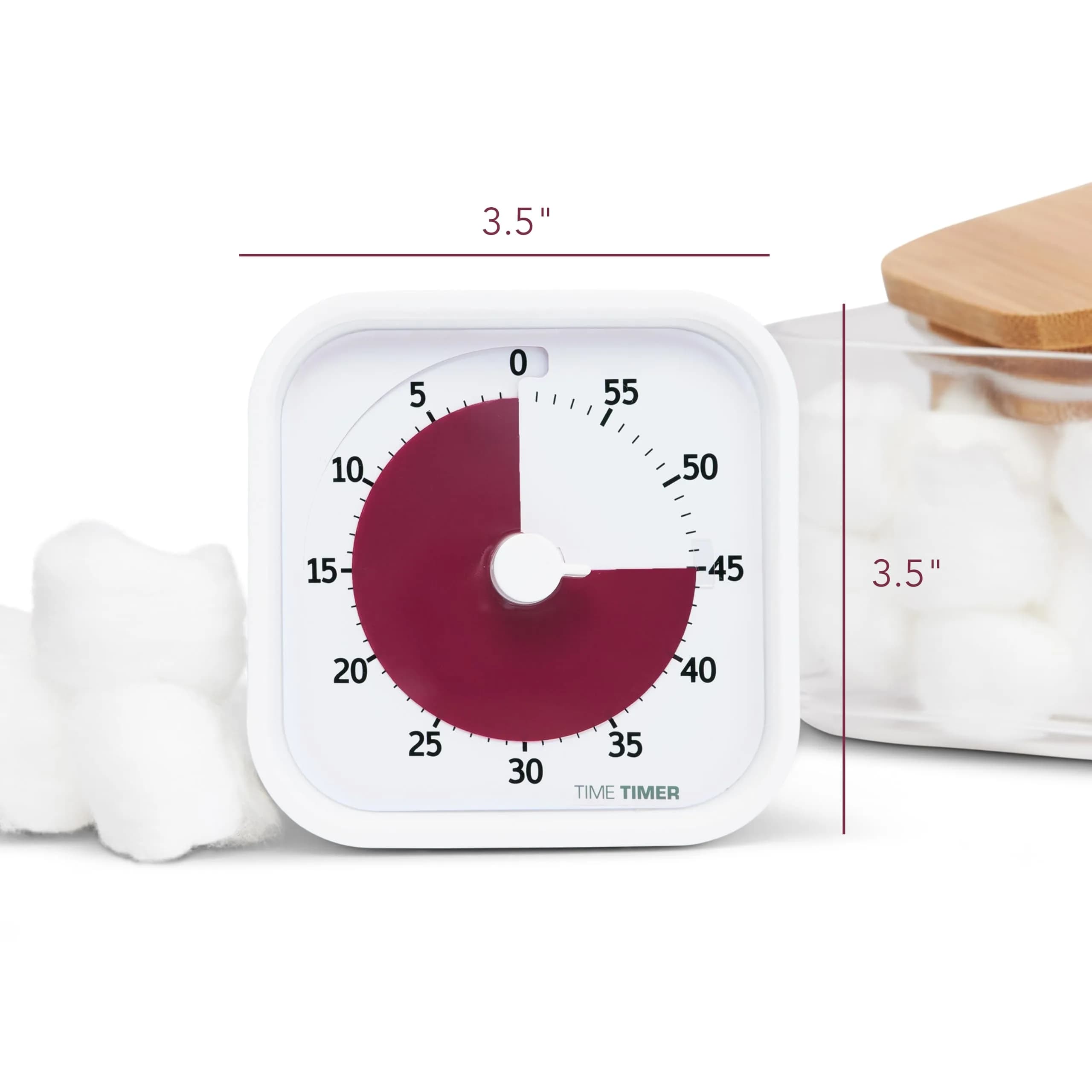 Time Timer Home MOD Visual Timer 60 Minute | Silent Operation, White Cotton Ball - view 5
