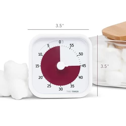 Time Timer Home MOD Visual Timer 60 Minute | Silent Operation, White Cotton Ball thumbnail 5