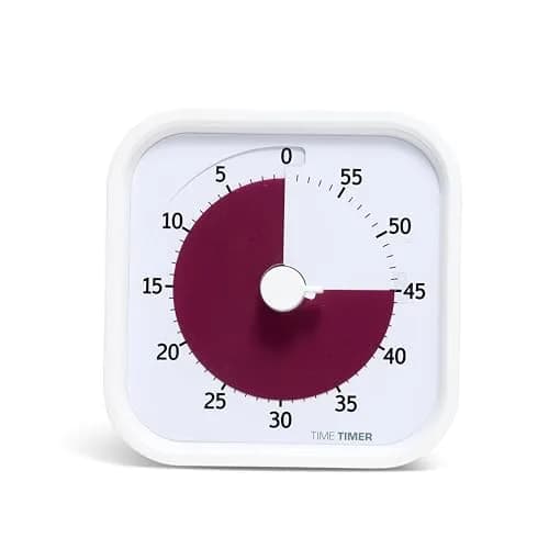 Time Timer Home MOD Visual Timer 60 Minute | Silent Operation, White Cotton Ball thumbnail 1