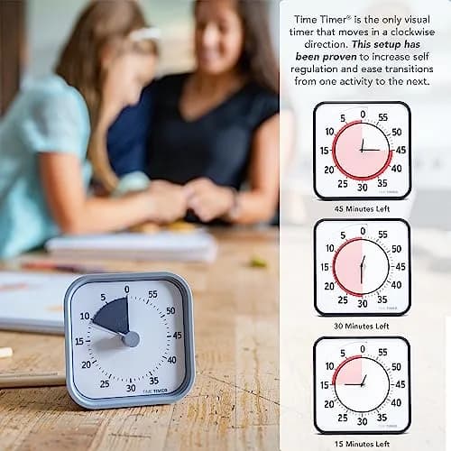 Time Timer MOD 60-Minute Visual Timer, Home Edition, Pale Shale | Silent Operation, Study Tool for Homeschool and Office Use thumbnail 5