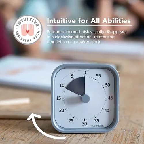 Time Timer MOD 60-Minute Visual Timer, Home Edition, Pale Shale | Silent Operation, Study Tool for Homeschool and Office Use thumbnail 2
