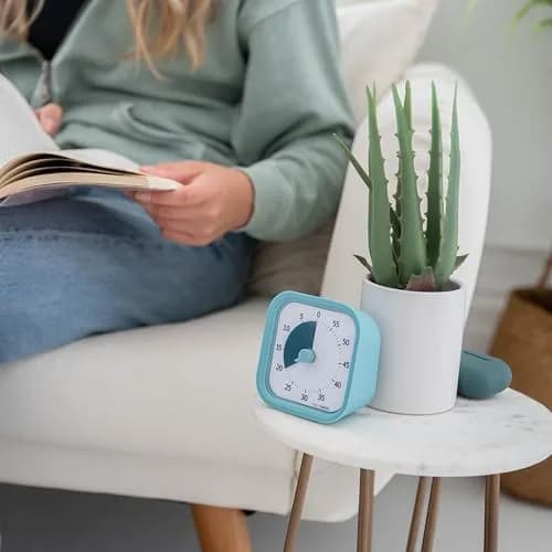 TIME TIMER Home MOD – 60-Minute Visual Timer Silent Operation for Kids & Adults, Stress-Free Time Management (Lake Day Blue) thumbnail 7