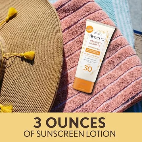 Aveeno Protect + Hydrate SPF 30 Sunscreen Lotion 89ml (3.0 Fl Oz) | Broad Spectrum Sun Protection for Full Body, Prebiotic Oat, Weightless, Sweat & Water-Resistant, Oxybenzone-Free thumbnail 3