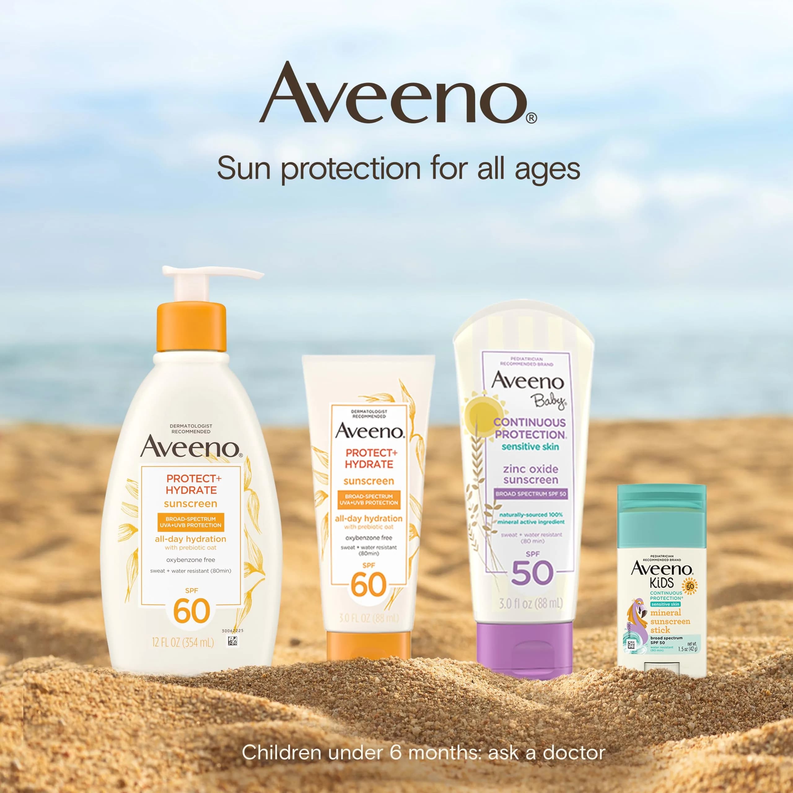 Aveeno Protect + Hydrate Sunscreen Lotion with Prebiotic Oat, SPF 60 Broad Spectrum Sunscreen 88ml (3 Fl Oz) | Water & Sweat Resistant for Sensitive Skin - view 7
