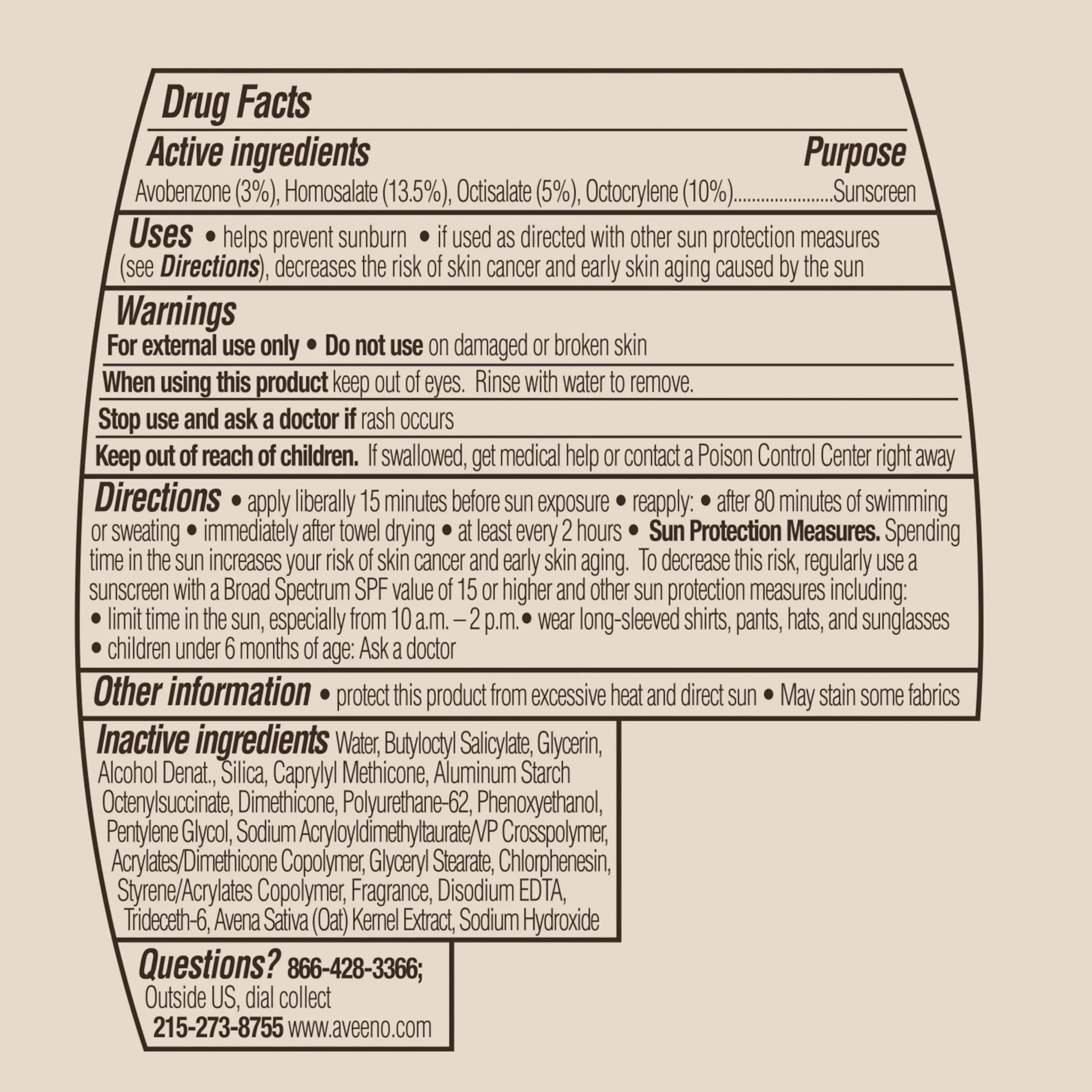 Aveeno Protect + Hydrate Sunscreen Lotion with Prebiotic Oat, SPF 60 Broad Spectrum Sunscreen 88ml (3 Fl Oz) | Water & Sweat Resistant for Sensitive Skin - view 8