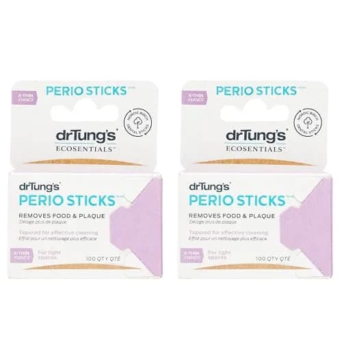 drTung's Perio Sticks Dental Floss Picks X-Thin 200 Count (100 Count, Pack of 2) | Dentist-Recommended Interdental Cleaning thumbnail 1