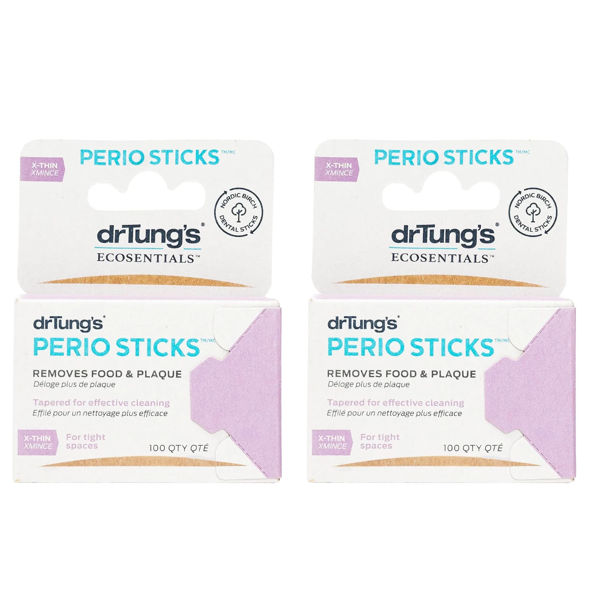 drTung's Perio Sticks Dental Floss Picks - Thin, 200 Count (Pack of 2) | Dentist-Recommended for Gum Health — X-Thin
