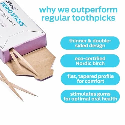 drTung's Perio Sticks Dental Floss Picks X-Thin 200 Count (100 Count, Pack of 2) | Dentist-Recommended Interdental Cleaning thumbnail 2