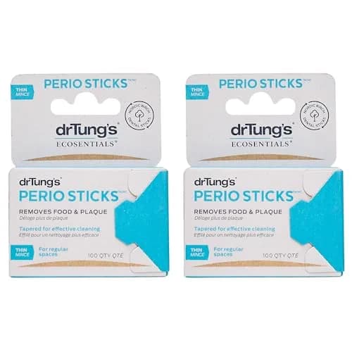 drTung's Perio Sticks Dental Floss Picks - Thin, 200 Count (Pack of 2) | Dentist-Recommended for Gum Health thumbnail 1