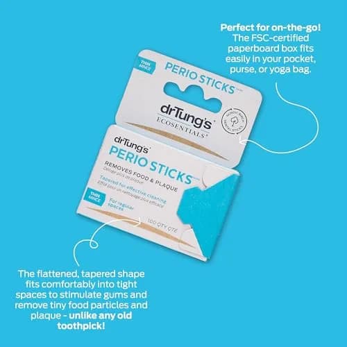drTung's Perio Sticks Dental Floss Picks - Thin, 200 Count (Pack of 2) | Dentist-Recommended for Gum Health thumbnail 5