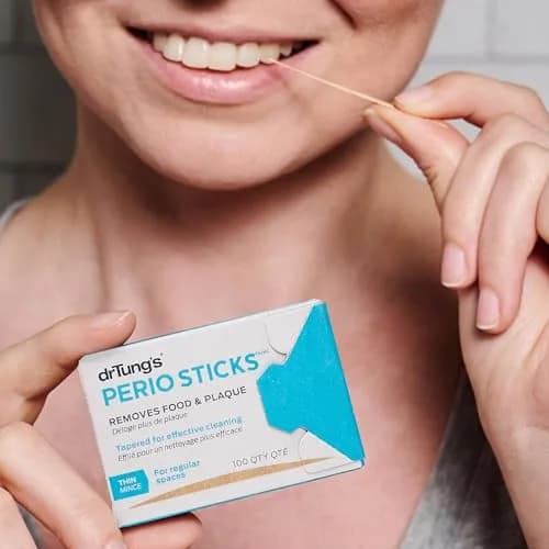 drTung's Perio Sticks Dental Floss Picks - Thin, 200 Count (Pack of 2) | Dentist-Recommended for Gum Health thumbnail 6