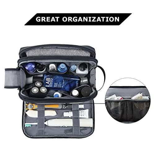 BAGSMART Toiletry Bag for Men, Travel Organizer, Water-Resistant, Navy Blue, Medium | Spacious & Multi-Functional thumbnail 3