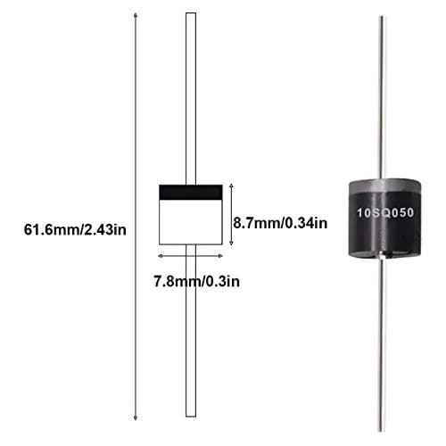 Tnisesm 10SQ050 Schottky Blocking Diode 50V 40 Pcs | Rectifier Diode Kit for Solar Panel thumbnail 2