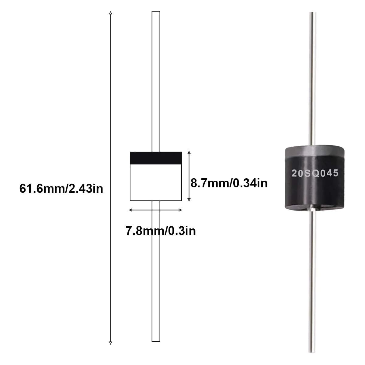 Tnisesm 20SQ045 Schottky Blocking Diode 20A 45V | Low Leakage & Forward Voltage Drop - view 2