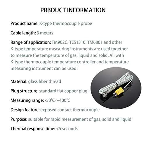 Weewooday K Type Thermocouple Probe 3m | Fast Response, Universal Compatibility thumbnail 5