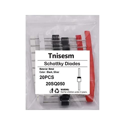 Tnisesm 20SQ050 Schottky Blocking Diode 20A 50V | 20 Pcs Axial Kit for Solar Panel thumbnail 4