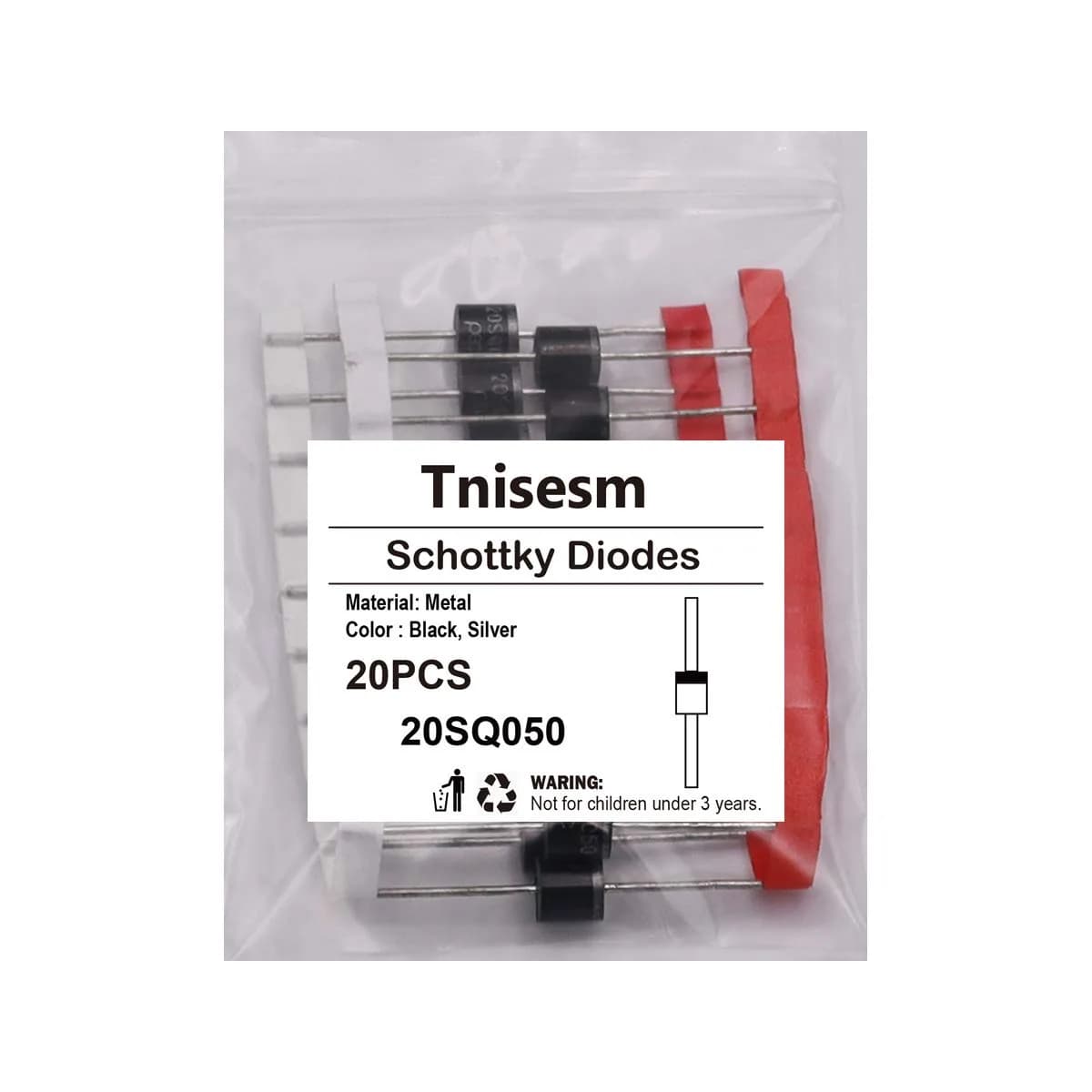 Tnisesm 20SQ050 Schottky Blocking Diode 20A 50V | 20 Pcs Axial Kit for Solar Panel - view 4