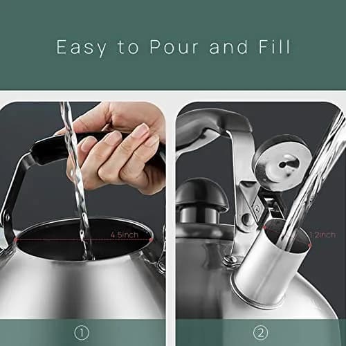 MAXCOOK 4.2 Quart/4L Stainless Steel Whistling Tea Kettle | Induction Compatible, Brushed Satin Finish thumbnail 7