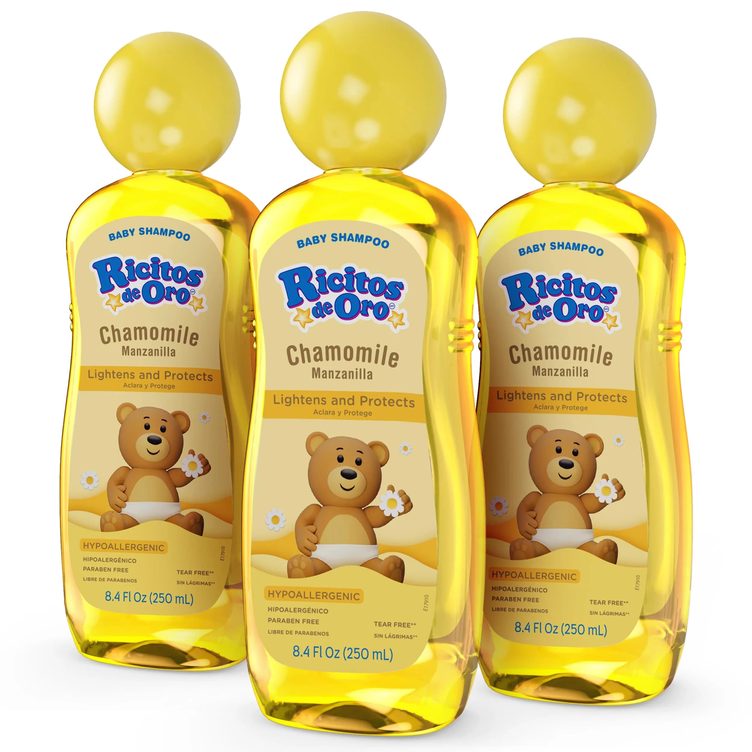 Ricitos de Oro Baby Shampoo | Chamomile | 8.4 fl oz | 3-Pack | Tear-Free & Gentle for Newborns