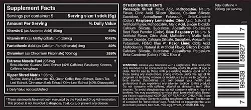 JNX SPORTS The Ripper! Fat Burner for Men & Women 0.88 Oz | Thermogenic Pre-Workout & Appetite Suppressant thumbnail 7