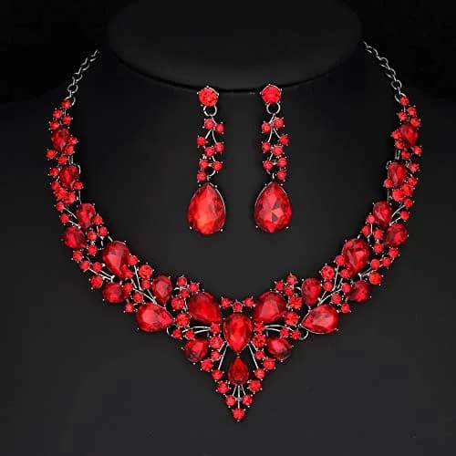 Molie Bridal Austrian Crystal Jewelry Set Adjustable | Elegant Wedding Gift (7.1 in x 2.2 in) thumbnail 2